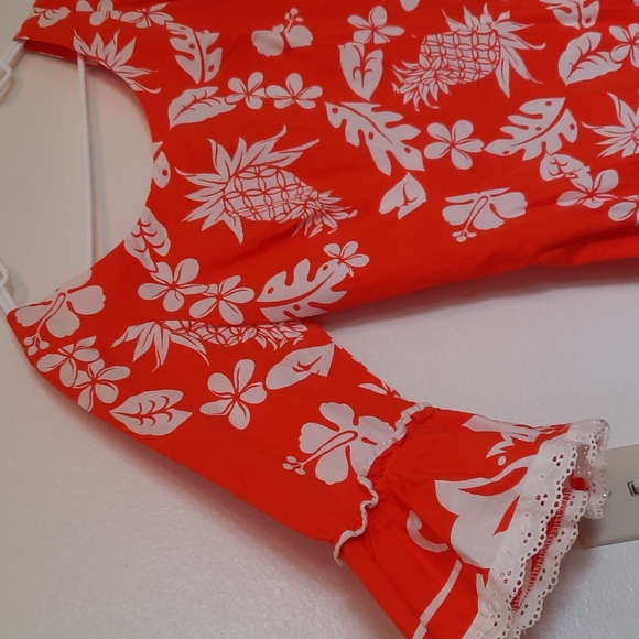 Vtg 70s hawaiian orange pineapple dress - Picture 5 of 9